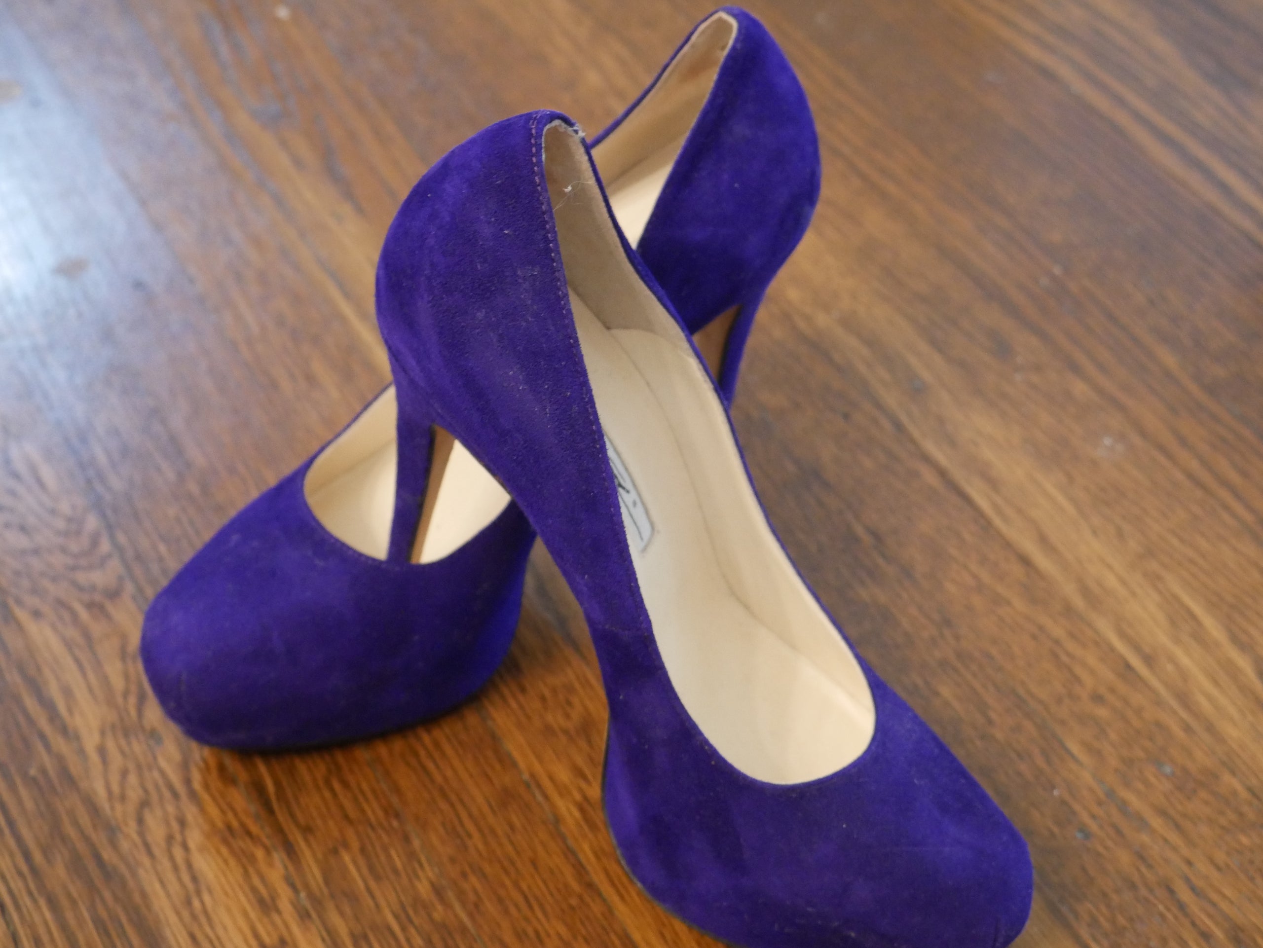 Purple suede pumps online